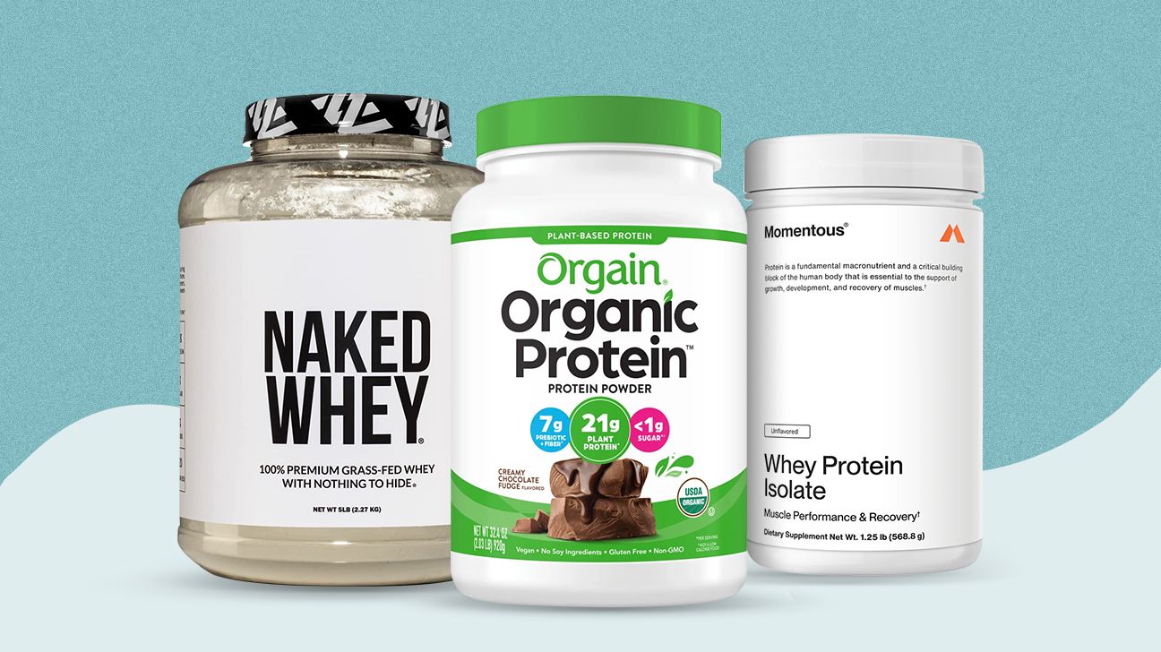Naked Whey, Orgain, and Momentous Protein Powders
