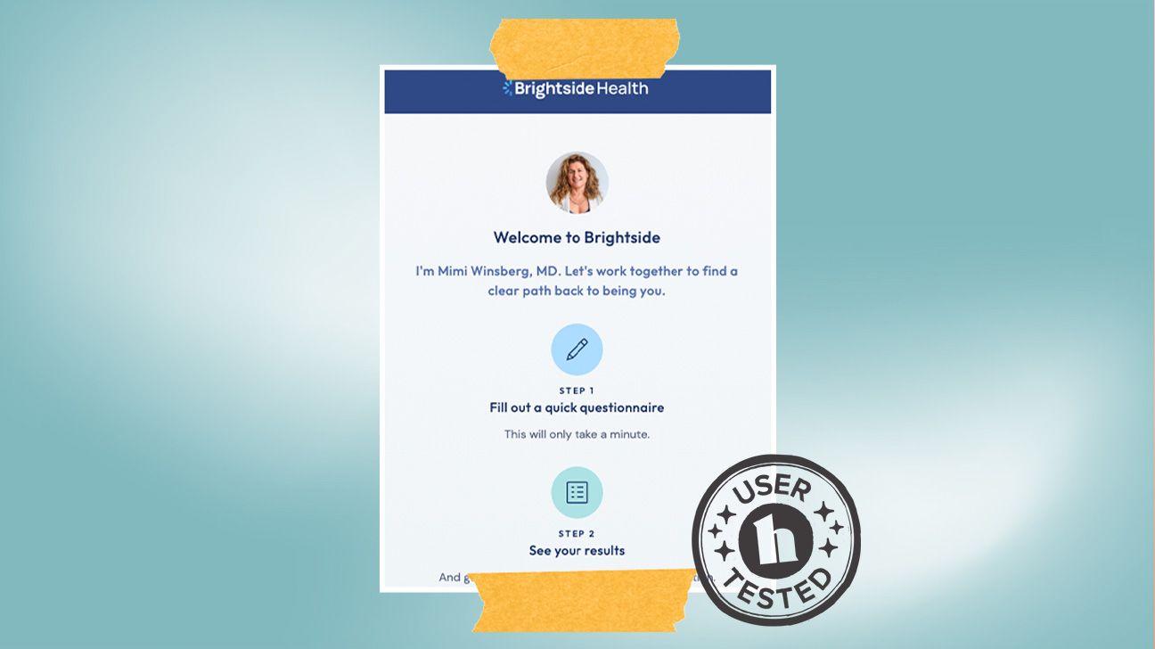 Screenshot of user testing Brightside online therapy.